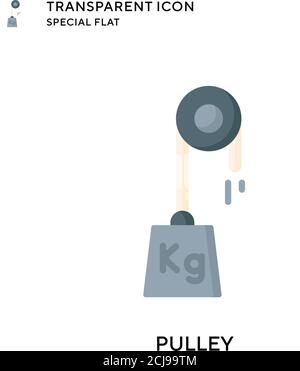 Pulley vector icon. Flat style illustration. EPS 10 vector. Stock Vector