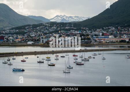 Ushuaia, capital of Tierra del Fuego Province and the southernmost city in the world, Argentina, South America Stock Photo
