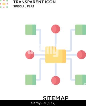 Sitemap vector icon. Flat style illustration. EPS 10 vector. Stock Vector