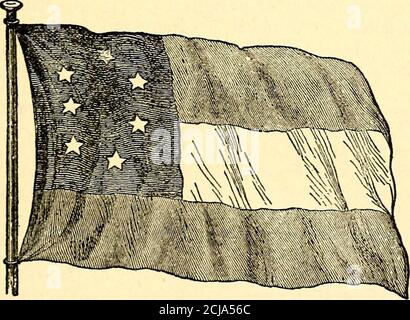 . The battles of the war for the union. The story of the great Civil War, from the election of Abraham Lincoln to the surrender at Appomatox, Impartially told . joined the Southern forces. Fort Sumter (April 12, 1861).—The first gun wasfired by the South on Fort Sumter, in Charleston harbor.The fort was commanded by Major Anderson, with but70 men. It was bombarded by the forts and batteriesunder command of Peter G. T. Beauregard; and for34 hours this little garrison of 70 men contested with7000 rebels, no one being hurt on either side. Theshells set fire to the barracks, and the garrison, worn Stock Photo