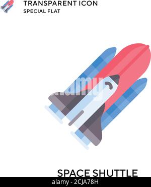 Space shuttle vector icon. Flat style illustration. EPS 10 vector. Stock Vector