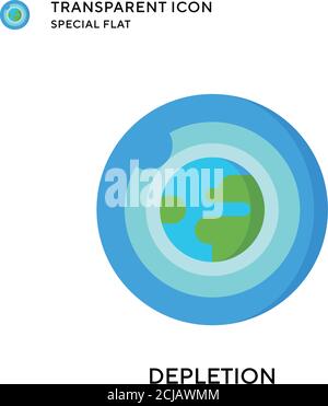 Depletion vector icon. Flat style illustration. EPS 10 vector. Stock Vector