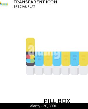 Pill box vector icon. Flat style illustration. EPS 10 vector. Stock Vector