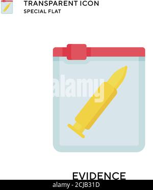 Evidence vector icon. Flat style illustration. EPS 10 vector. Stock Vector