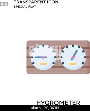 Hygrometer vector icon. Flat style illustration. EPS 10 vector. Stock Vector