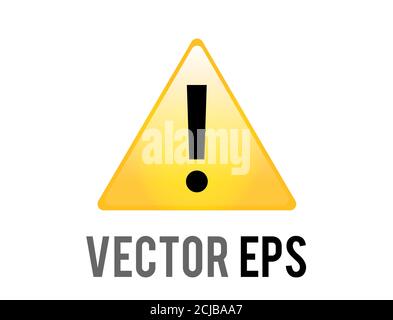 The isolated vector yellow triangle warning or alert icon with black exclamation mark inside Stock Vector