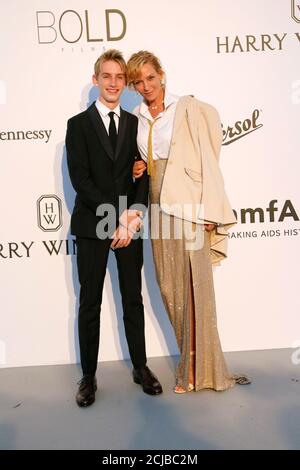 Levon Roan Thurman-Hawke and Uma Thurman attending the amfAR's 24th