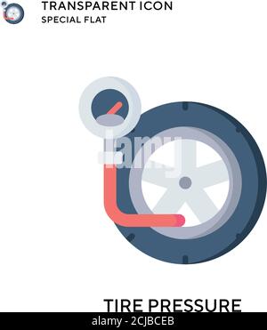 Tire pressure vector icon. Flat style illustration. EPS 10 vector. Stock Vector