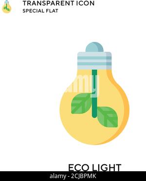 Eco light vector icon. Flat style illustration. EPS 10 vector. Stock Vector