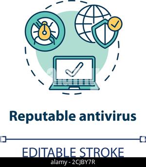 Reputable antivirus concept icon Stock Vector