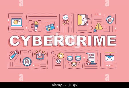 Cybercrime word concepts banner Stock Vector