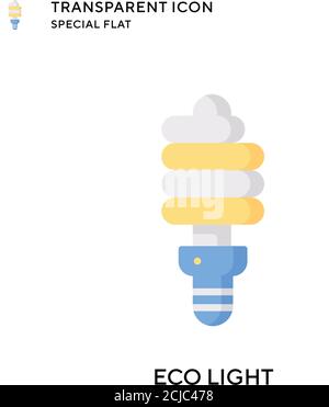 Eco light vector icon. Flat style illustration. EPS 10 vector. Stock Vector