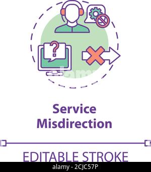 Service misdirection concept icon Stock Vector