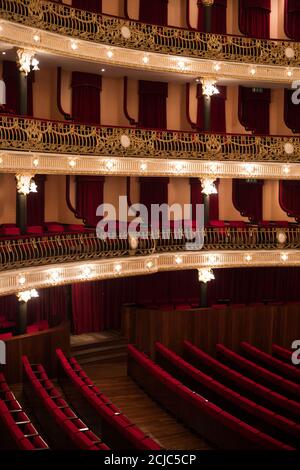 Color image from inside a vintage concert hall. Stock Photo