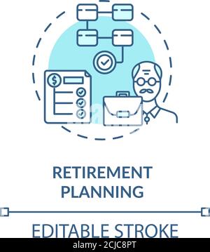 Retirement planning concept icon Stock Vector