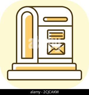 Parcel post yellow RGB color icon Stock Vector