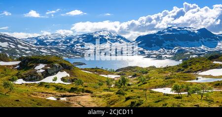 A typical picture postcard scene in Norway Stock Photo