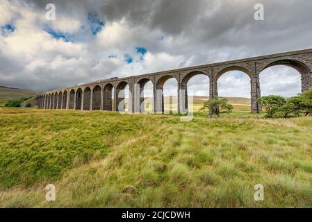 A view of Ribblehead viaduct in the Yorkshire Dales, England. Stock Photo