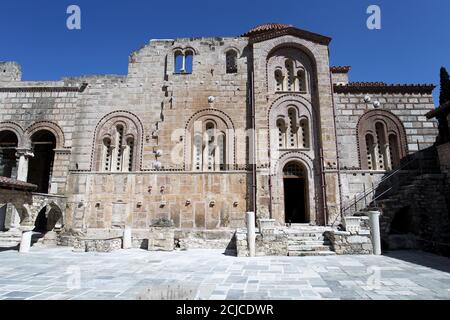 The Main Byzantine Church  of the Daphni Monastery  in the Athenian suburb of Chaidari Athens Greece Stock Photo