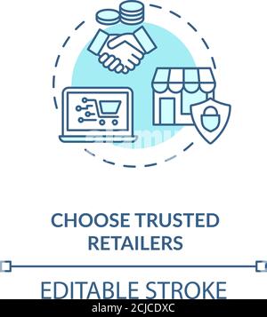 Choose trusted retailers concept icon Stock Vector