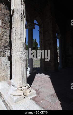 The Main Byzantine Church  of the Daphni Monastery  in the Athenian suburb of Chaidari Athens Greece Stock Photo