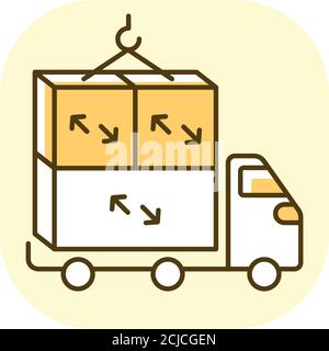 Oversized cargo yellow RGB color icon Stock Vector