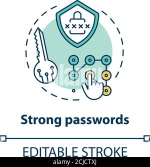 Strong passwords concept icon Stock Vector