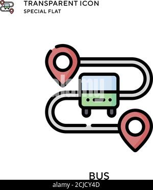 Bus vector icon. Flat style illustration. EPS 10 vector. Stock Vector