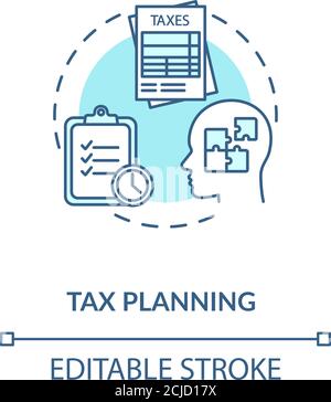 Tax planning concept icon Stock Vector