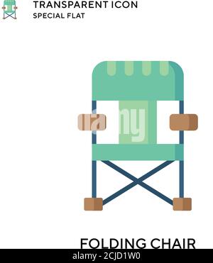 Folding chair vector icon. Flat style illustration. EPS 10 vector. Stock Vector