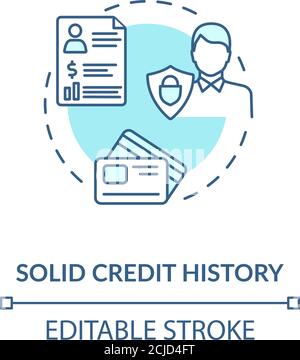 Solid credit history concept icon Stock Vector