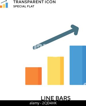 Line bars vector icon. Flat style illustration. EPS 10 vector. Stock Vector