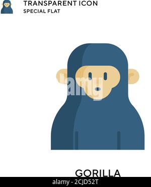 Gorilla vector icon. Flat style illustration. EPS 10 vector. Stock Vector