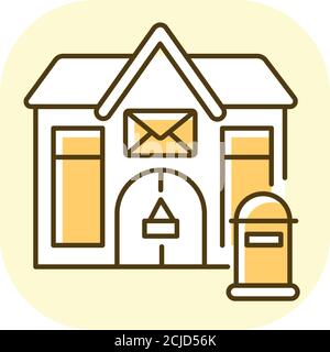 Post office yellow RGB color icon Stock Vector