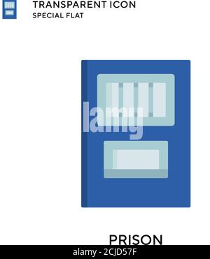 Prison vector icon. Flat style illustration. EPS 10 vector. Stock Vector