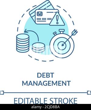Debt management concept icon Stock Vector