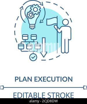 Plan execution concept icon Stock Vector