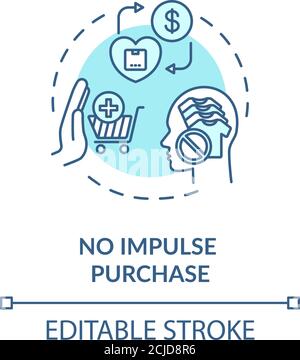 No impulse purchase concept icon Stock Vector