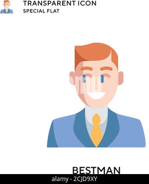 Bestman vector icon. Flat style illustration. EPS 10 vector. Stock Vector