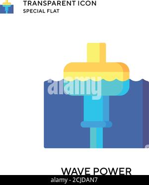 Wave power vector icon. Flat style illustration. EPS 10 vector. Stock Vector
