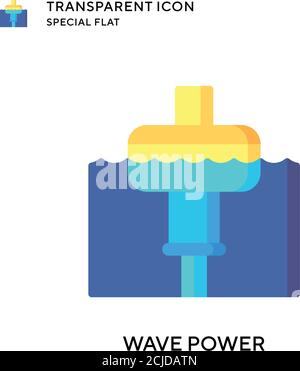 Wave power vector icon. Flat style illustration. EPS 10 vector. Stock Vector