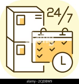 Schedule package pickup yellow RGB color icon Stock Vector