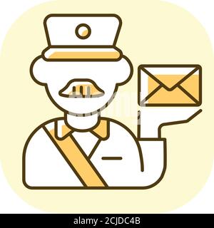 Postman yellow RGB color icon Stock Vector