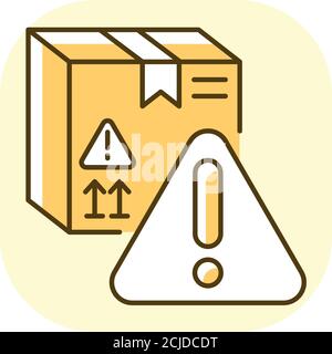 Dangerous cargo yellow RGB color icon Stock Vector