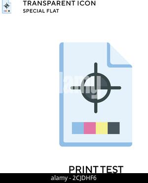 Print test vector icon. Flat style illustration. EPS 10 vector. Stock Vector