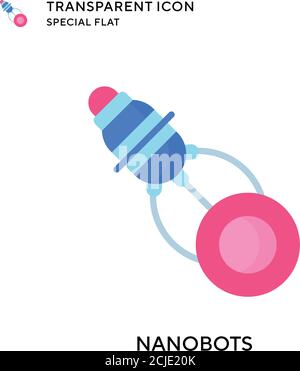 Nanobots vector icon. Flat style illustration. EPS 10 vector. Stock Vector
