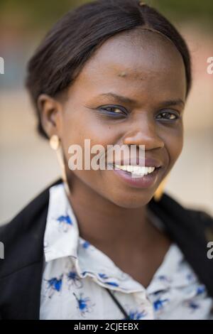 A lady on Gorée Island, Senegal Stock Photo