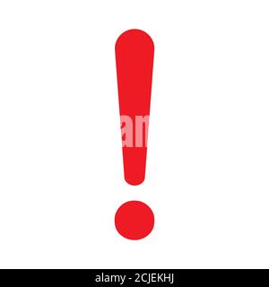 Exclamation mark flat design icon vector. Hazard warning attention sign isolated on white background . Stock Vector