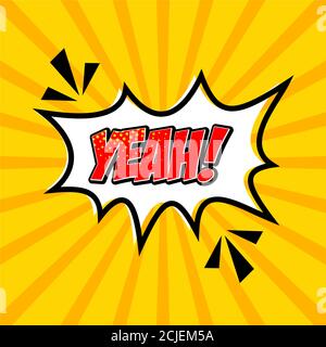 Yeah comic bubble speech Stock Vector