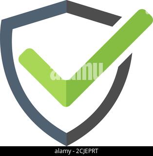 Modern shield icon, mark approved , protect, safe vector symbol . Stock Vector